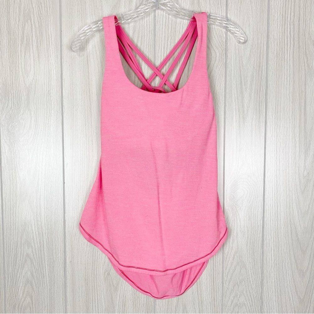 Lululemon | Bright Pink Free To Be Serene 2 In 1 Tank Top Sports Bra Size 4